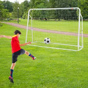 Costway 2-in-1 Kids Football Rebounder & Goal Angle-Adjustable Football Training Net