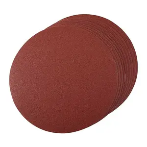 10 PACK 250mm 80 Grit Aluminium Oxide Round Sanding Sheet Discs Hook & Loop