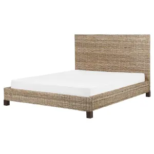 Rattan EU King Size Bed Natural SALBRIS