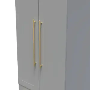 Helmsley 2 Door 2 Drawer Wardrobe in Dusk Grey (Ready Assembled)