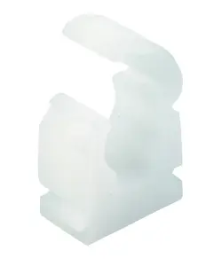 Talon Natural Plastic Hinge clip Hinged Clip (Dia)15mm, Pack of 100