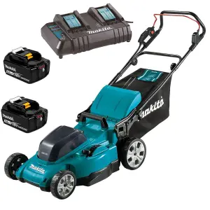 Makita DLM480Z Twin 18v / 36v LXT Cordless 48cm Cut Lawn Mower Brushless 2 x 5ah