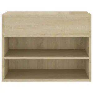 Berkfield Shoe Bench Sonoma Oak 60x30x45 cm Engineered Wood