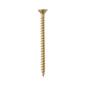 Goldscrew PZ Flat countersunk Yellow-passivated Carbon steel Screw (Dia)5mm (L)60mm, Pack of 100