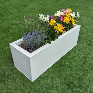 70cm Zinc Matte White Window Box Planter