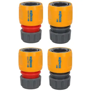 Hozelock Quick Release Fitting & Aqua Water Stop Garden Hose Pipe Yard 4pk