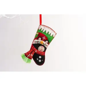 Cat Tree Felt Stocking Christmas Holiday Shaped Ornament