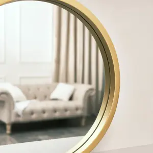 Melody Maison Round Gold & Black Freestanding Table Top Mirror