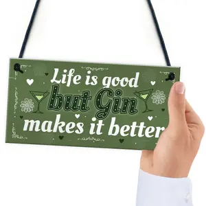 Red Ocean Gin Gifts For Women Hanging Kitchen Home Plaque Funnys Best Friend Birthday Christmas Gift