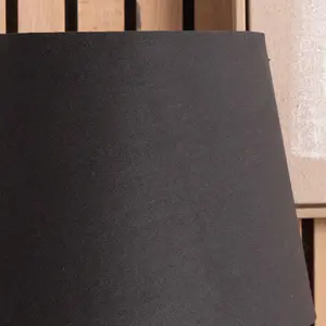 20cm Black Tapered Poly Cotton Lampshade for Table Lamps and Floor Lamps