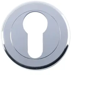 50mm Euro Profile Round Escutcheon Beveled Edge Concealed Fix Polished Chrome