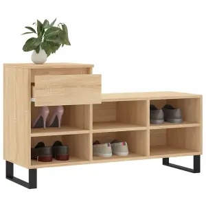 Berkfield Shoe Cabinet Sonoma Oak 102x36x60 cm Engineered Wood