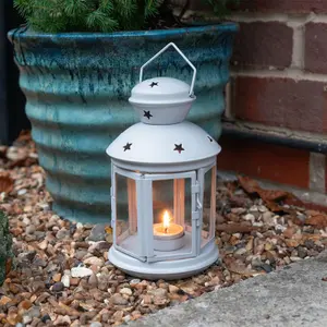 Nicola Spring - Metal Hanging Tealight Lantern - 20cm