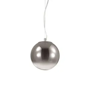 Luminosa Mapa 1 Light Globe Ceiling Pendant Chrome Shade