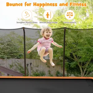 Costway 8 x 14 FT Kids Adults Trampoline Outdoor Rectangular Trampoline w/ Enclosure Net