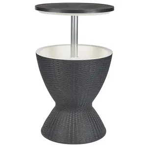 Garden Table Synthetic Material Black AISA