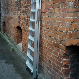 1.3m Aluminium Platform Step Ladders 6 Tread 2.9m Work Height HEAVY DUTY Steps