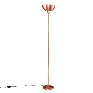 ValueLights Forseti Modern Copper Uplighter Floor Lamp with Bowl Shaped Shade