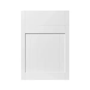 GoodHome Alpinia Tongue & groove Matt white Shaker Door & drawer 600mm