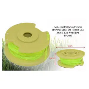 Ryobi Cordless Grass Strimmer Trimmer Spool and Twisted Line 2mm x 3.3m by Ufixt