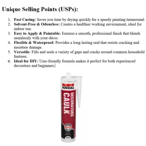 Soudal Decorators Caulk White 290ml - Pack of 6