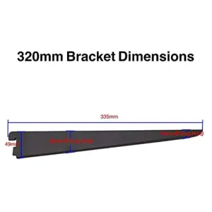 EAI Twin Slot Brackets 320mm Black Pack of 2 - Genuine 32mm Twin Slot Ajustable Wall Shelving