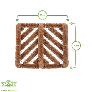 Nicola Spring Natural Coir Scraper Door Mat - 35cm x 30cm