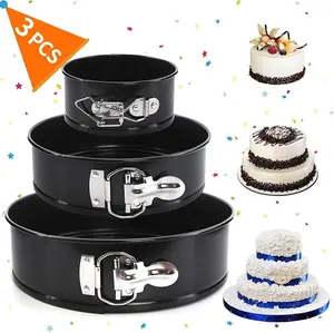 Mantraraj Cake Tin Set Nonstick and Leakproof 3 Pieces Cake Pan/Springform Cake Tin/Cheesecake 3 Tier Wedding Cake Pan Set