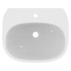 Ideal Standard Tesi Gloss White Oval Floor-mounted Full pedestal Basin (H)83cm (W)55cm