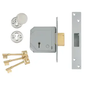 UNION 3G114E 5 Lever Mortice Deadlock C-Series 67mm 2.5in Satin Chrome