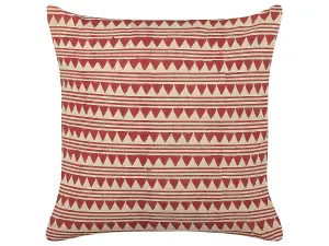 Throw Cushion DEGLUPTA Cotton 45 x 45 cm Geometric Block-Printing Red