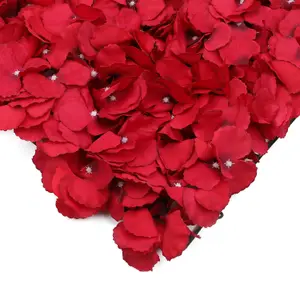 Artificial Flower Wall Backdrop Panel, 60cm x 40cm, Dark Red