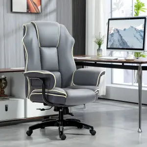 Vinsetto High Back Office Chair with Height Adjustable, Reclining, Grey