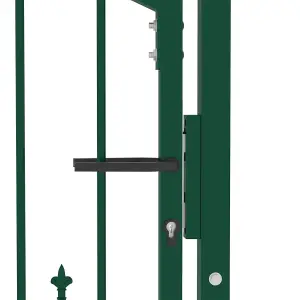 Berkfield Fence Gate with Spikes Steel 100x100 cm Green