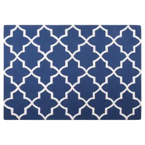 Wool Area Rug 140 x 200 cm Blue SILVAN