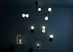 GoodHome Darrah Minimalist Matt Black Wall light