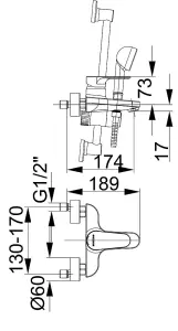 Herz-Unitas INFINITY i30 Bath/Shower Mixer + Shower Rail Kit