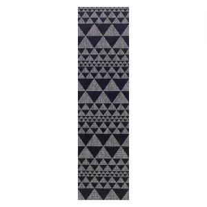 Modern Easy to Clean Flatweave Anti-Slip Geometric Black Rug for Dining Rug-160cm X 225cm