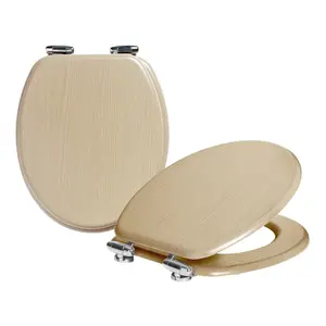 Soft Close Wooden Toilet Seats - Light Oak - 2pc