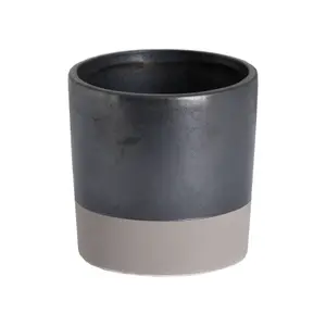 Hill Interiors Metallic Ceramic Planter Grey (S)