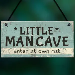 Red Ocean Man Cave Sign Hanging Door Bedroom Wall Plaque Shed Room Son Dad Birthday Gift