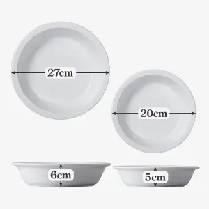 WM Bartleet & Sons Porcelain Round Straight Edge Pie Dish, Set of 2