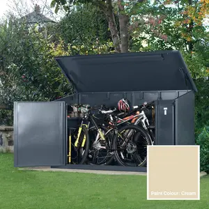 Access 8 ft. W x 3 ft. D Pent Metal Bike Shed Ivory