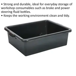 Durable Plastic Storage Tray 575 x 430 x 180mm for Workshop and Warehouse Use