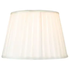 Traditional Classic Cream Faux Silk Pleated Inner Lined Lamp Shade - 14