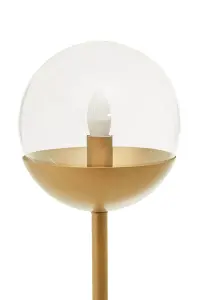 Interiors by Premier Revive Gold Finish Metal Floor Lamp with White Marble Base