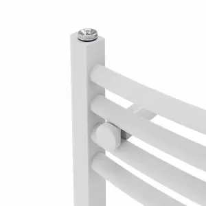 Right Radiators Prefilled Thermostatic Electric Heated Towel Rail Curved Ladder Warmer Rads - White 1600x400 mm