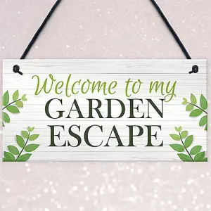 Garden Signs And Plaques Garden Escape Sign Summerhouse Shed Decking Sign