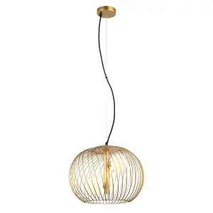 Luminosa Modern Hanging Pendant Golden 3 Light  with Gold, White Shade, G9