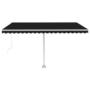 Berkfield Manual Retractable Awning with LED 400x300 cm Anthracite